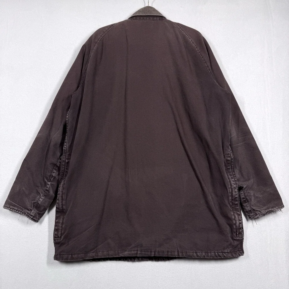 Lands End Jacket Men XL Tall Chore Coat Barn Field Canvas Quilted Workwear Brown